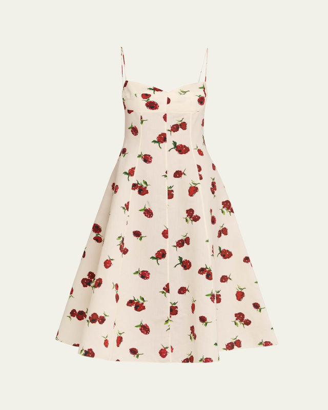 Isabella Floral Empire-Waist A-Line Midi Dress